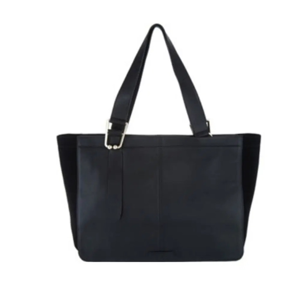 VINCE CAMUTO - Cali Suede Gusset Leather Tote